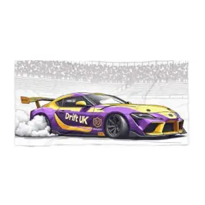 Drift UK Beach Towel - Stylish and Fun Racing Car Design for Summer Days